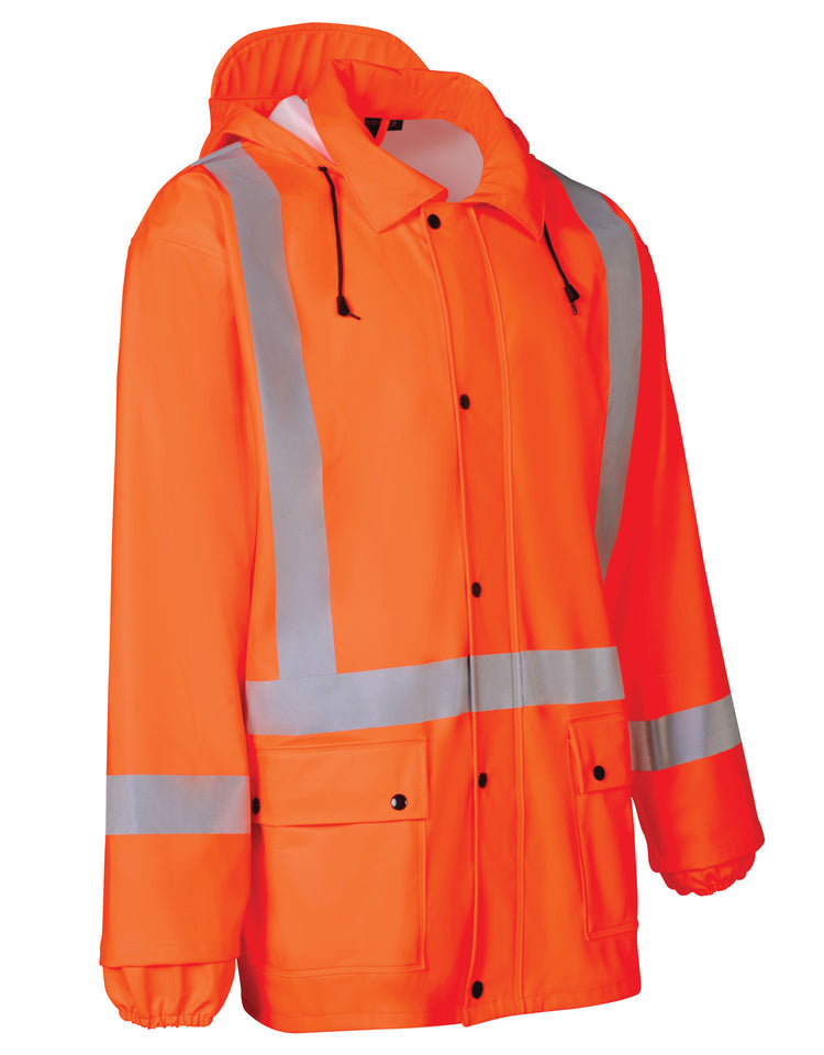 Forcefield Lightweight FR Orange Hi-Vis Safety Rain Jacket 023-8055