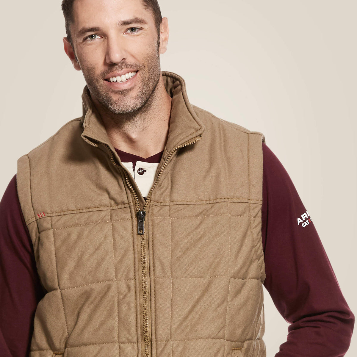 Ariat Men's FR Crius Khaki Insulated Vest 10027853