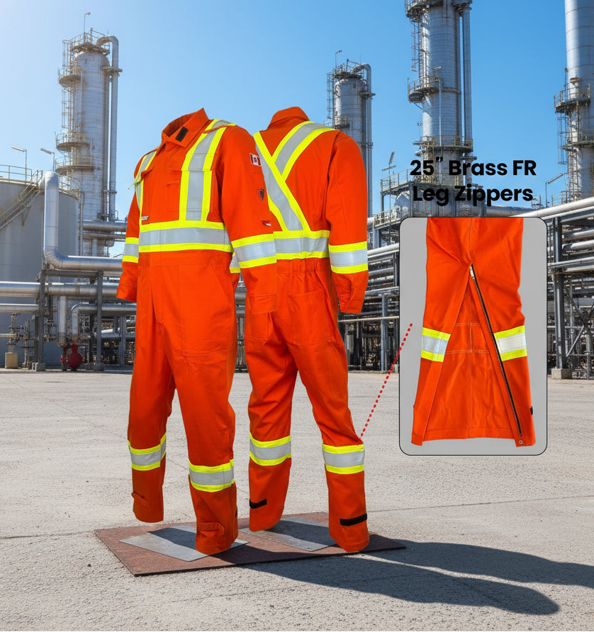 Atlas Guardian Orange AR/FR 4" Tape Mens Coveralls w/ Leg Zippers 1274OR