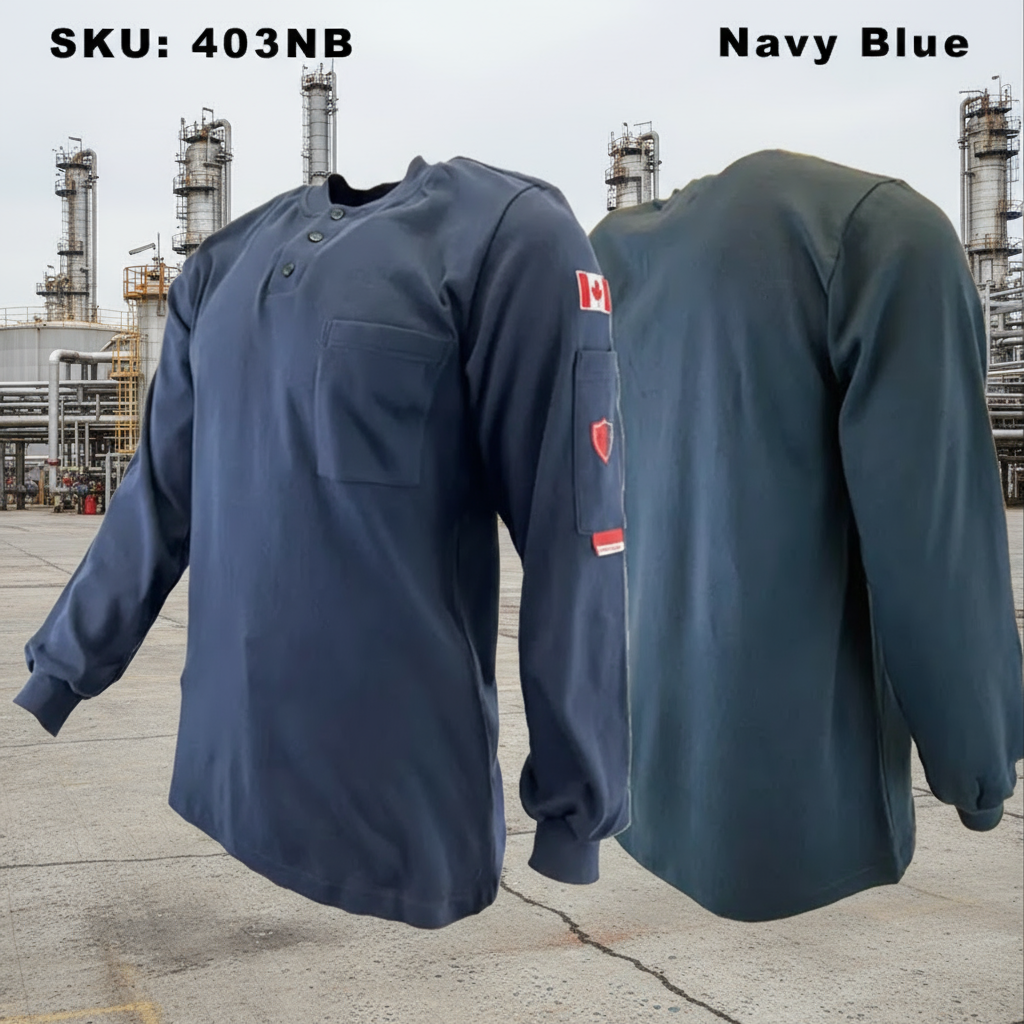 Atlas FR/AR Navy Henley Shirt 403NB