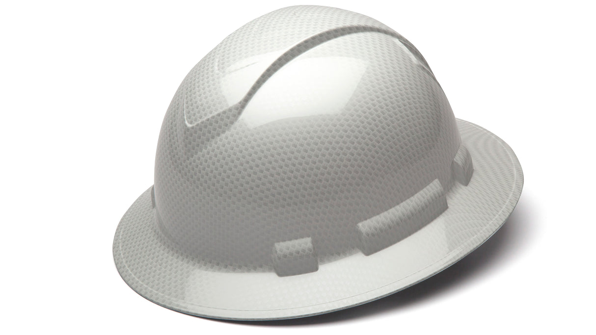 Pyramex Shiny White Ridgeline Full Brim Hard Hat HP54116S
