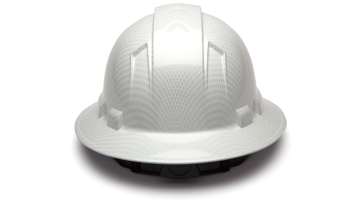 Pyramex Shiny White Ridgeline Full Brim Hard Hat HP54116S
