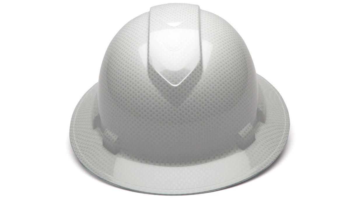 Pyramex Shiny White Ridgeline Full Brim Hard Hat HP54116S