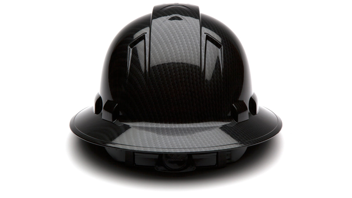 Pyramex Shiny Black Graphite Ridgeline Full Brim Hard Hat HP54117S