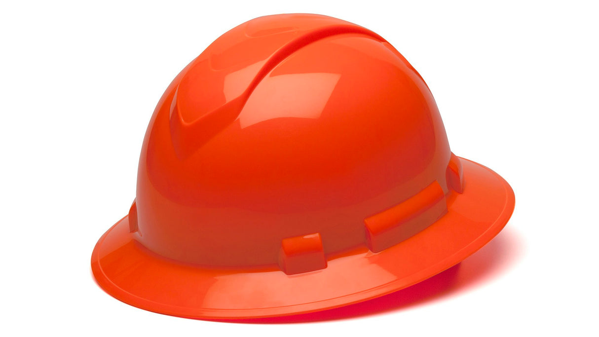 Pyramex Hi Vis Orange Ridgeline Full Brim 4 Pt Ratchet Suspension HP54141
