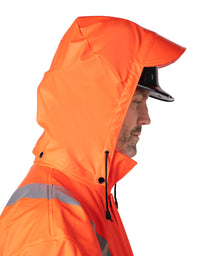 Thumbnail for Forcefield Lightweight FR Orange Hi-Vis Safety Rain Jacket 023-8055