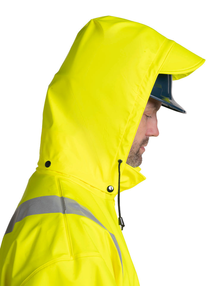 Forcefield Lightweight FR Lime Hi Vis Safety Rain Jacket 023 8155 Refinery Work Wear Canada