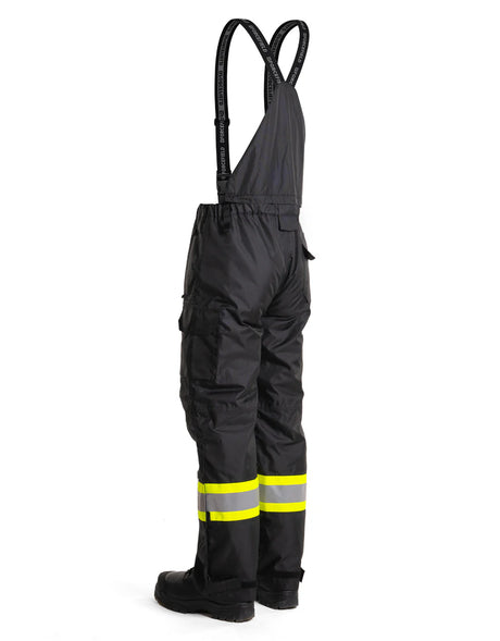 Men's Black Hi-Vis FR Ripstop Light Weight Bib Pants 024-FR235-LW-BK