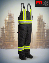 Thumbnail for Men's Black Hi-Vis Insulated -30 FR Ripstop Waterproof Bibs 024-FR235-MW-BK