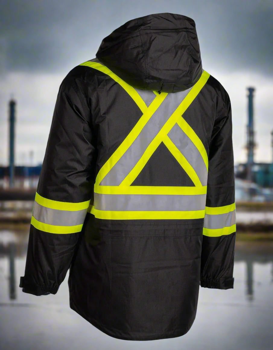 Men's Black Hi-Vis Insulated -30 FR Ripstop Waterproof Jacket 024