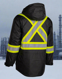 Thumbnail for Men's Black Hi-Vis Insulated -30 FR Ripstop Waterproof Jacket 024-FR705-MW-BK