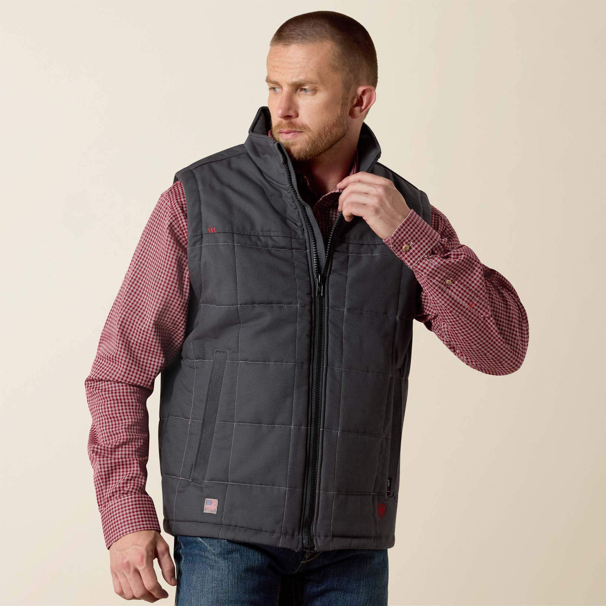 Ariat Men's FR Crius Iron Grey Insulated Vest 10041623
