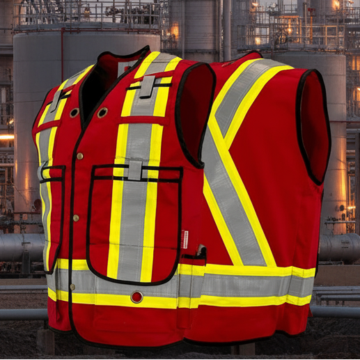 Atlas AR/FR Red Surveyor Vests 2272RD – Refinery Work Wear Canada
