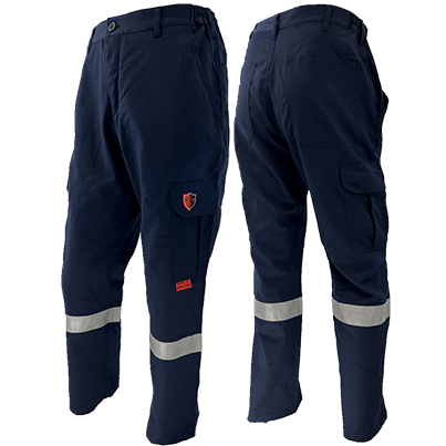 Atlas AR/FR Navy Cargo Pants W/ 2" Silver reflective 405NB