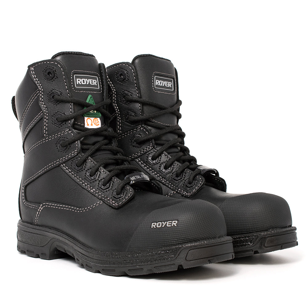 Royer Men's Agility All Leather Black 8" Work Boot 5701GT