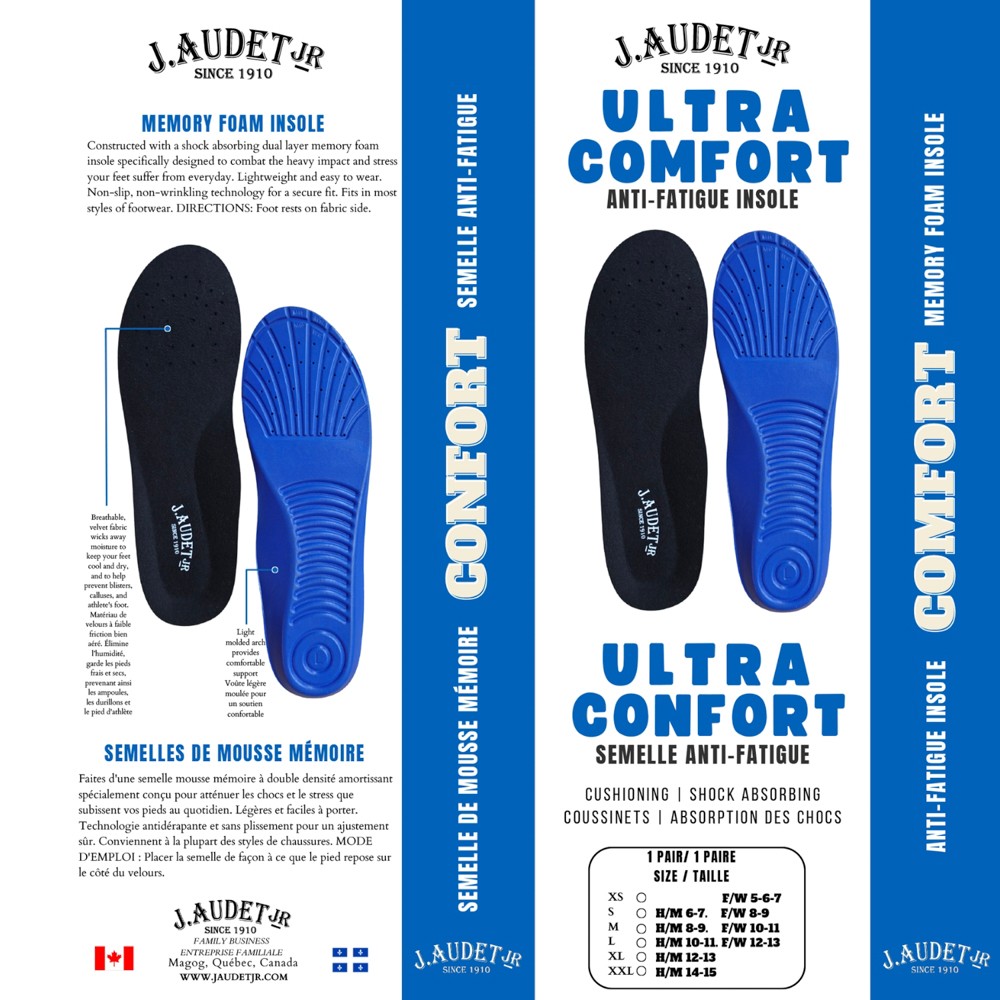 J. Audet Ultra Comfort Anti-fatigue Insoles