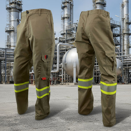 Atlas AR/FR Khaki Cargo Pants W/ 4" Striping 4054KK