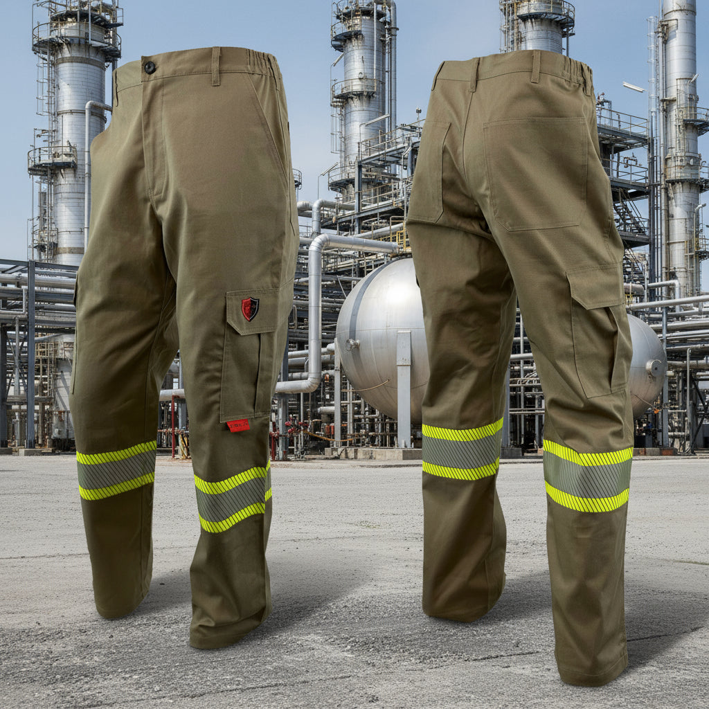 Atlas AR/FR Khaki Cargo Pants W/ 4" Striping 4054KK