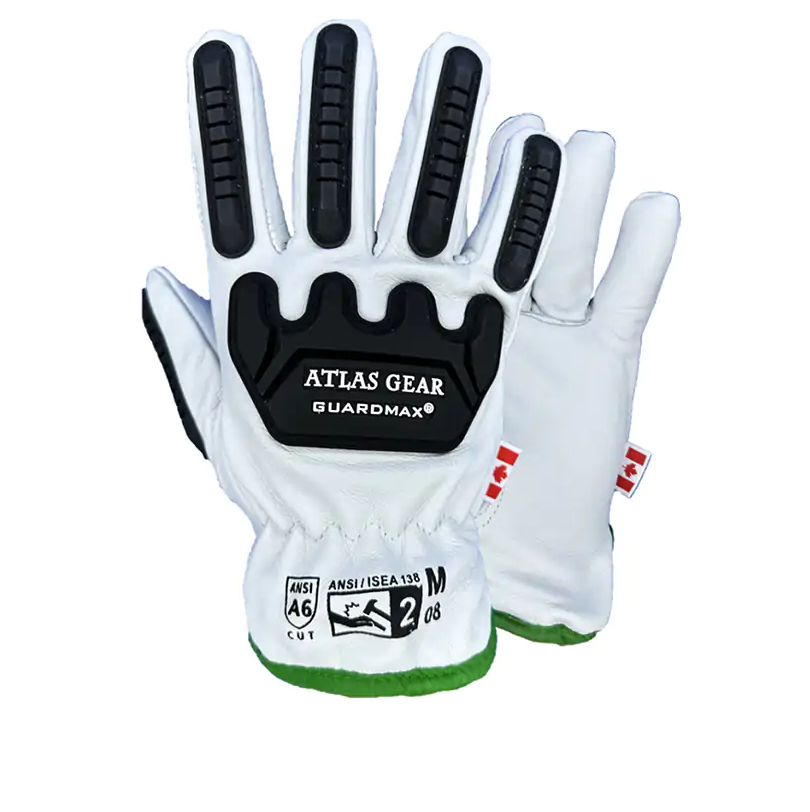 Atlas Gear Leather Cut Level A7 Impact Gloves GuardMax S801