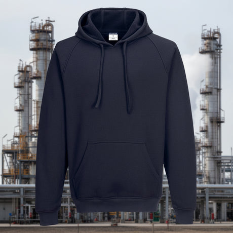 Portwest FR Navy Heavyweight BizFlame Hooded Sweatshirt FR708-NV