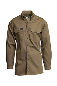 Thumbnail for Lapco FR Men's Khaki 7oz Button Down Uniform Shirt IKH7