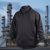Black Stallion 12oz AR/FR Cotton Full-Zip Hooded Sweatshirt JF1331-BK