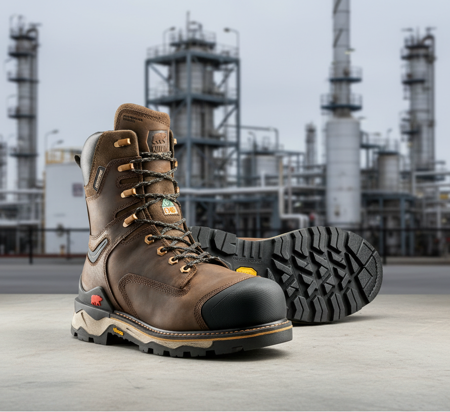 Kodiak Men's Brown Neragon 8 Inch Composite Toe Waterproof Work Boots 1304DB