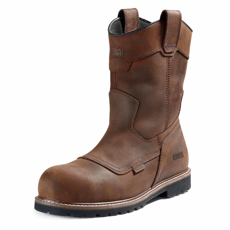 Men's Kodiak Dark Brown McKinney Wellington Waterproof Work Boot
