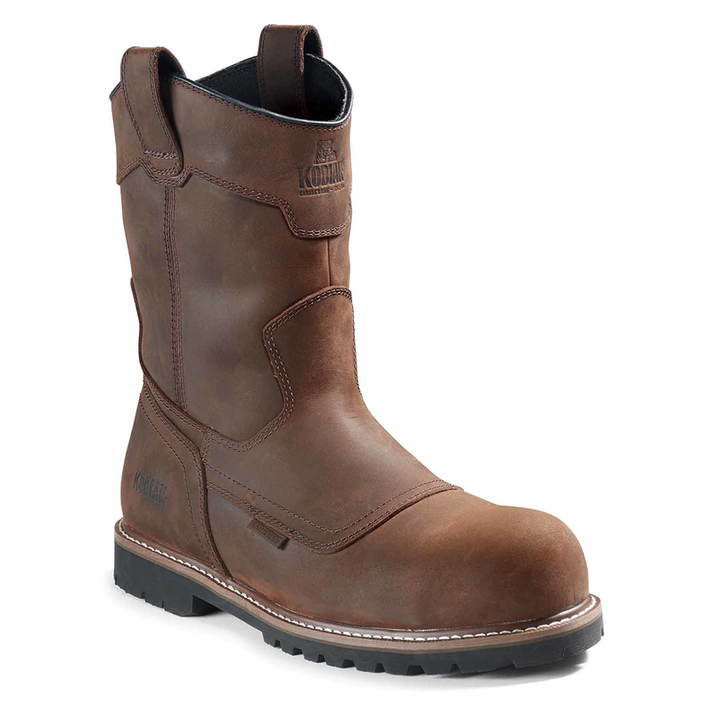 Men's Kodiak Dark Brown McKinney Wellington Waterproof Work Boot