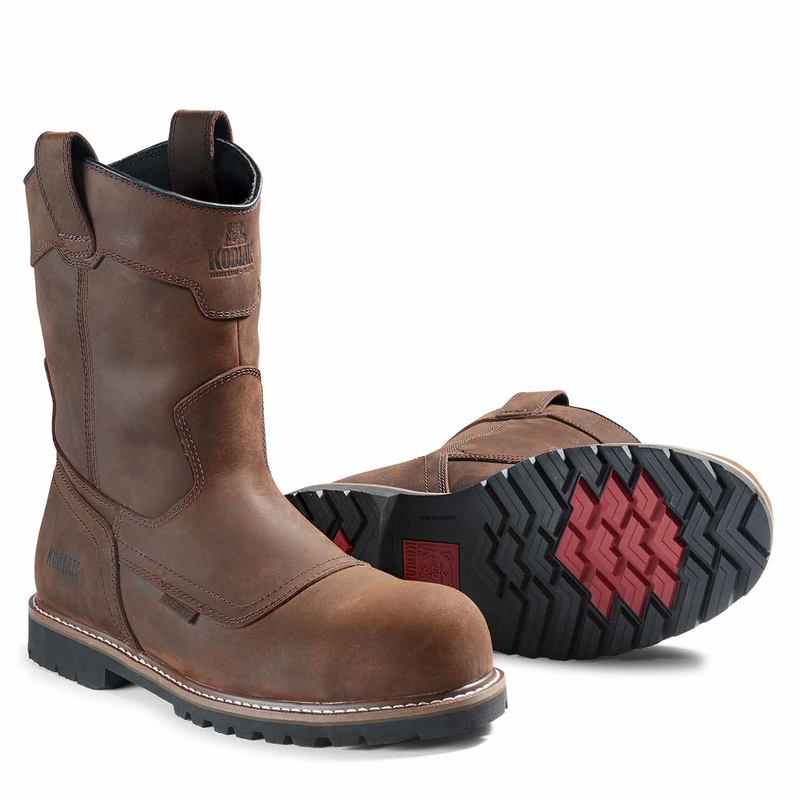 cocoa7604 Men's Kodiak Dark Brown McKinney Wellington Waterproof Work Boot