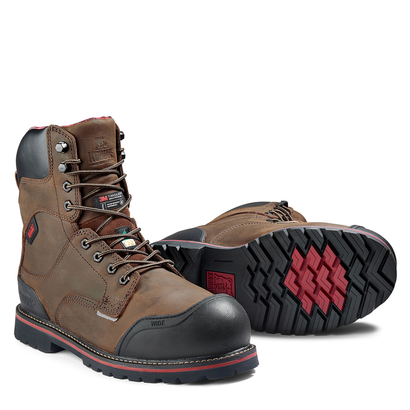 Winter Work Heated Work Boots Men's Kodiak Dark Brown Widebody