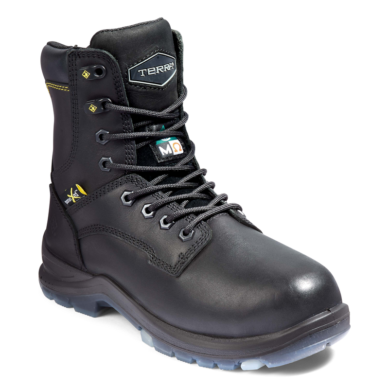 Women's Terra Black Brenn 8" Work Boot with Internal Met Guard 4NRDBK