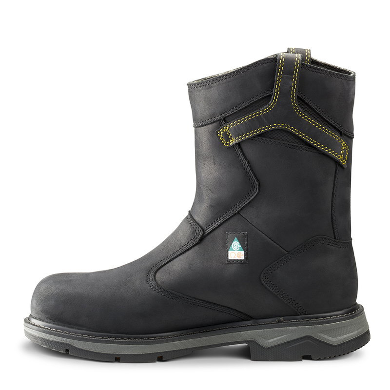 Men's Terra Black Patton Wellington Waterproof Pull-On Work Boot 4TCBBK