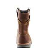 Men's Terra Brown Patton Wellington Waterproof Pull-On Work Boot 4TCBBN