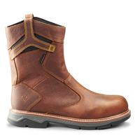 Thumbnail for Men's Terra Brown Patton Wellington Waterproof Pull-On Work Boot 4TCBBN