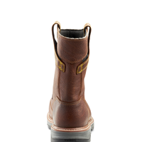 Thumbnail for Men's Terra Brown Patton Wellington Waterproof Pull-On Safety Work Boot with Internal Met Guard 4TCCBN