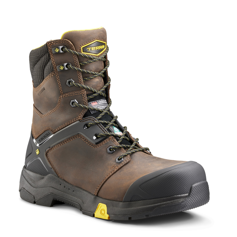 Men's Terra Brown Carbine 8" Waterproof Work Boot 4TCRBN