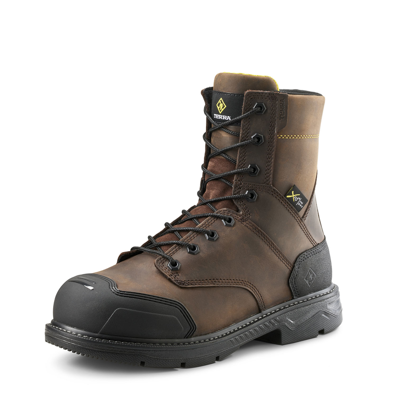 Men's Terra Dark Brown Patton 8" Work Boot with Internal Met Guard 839KDB