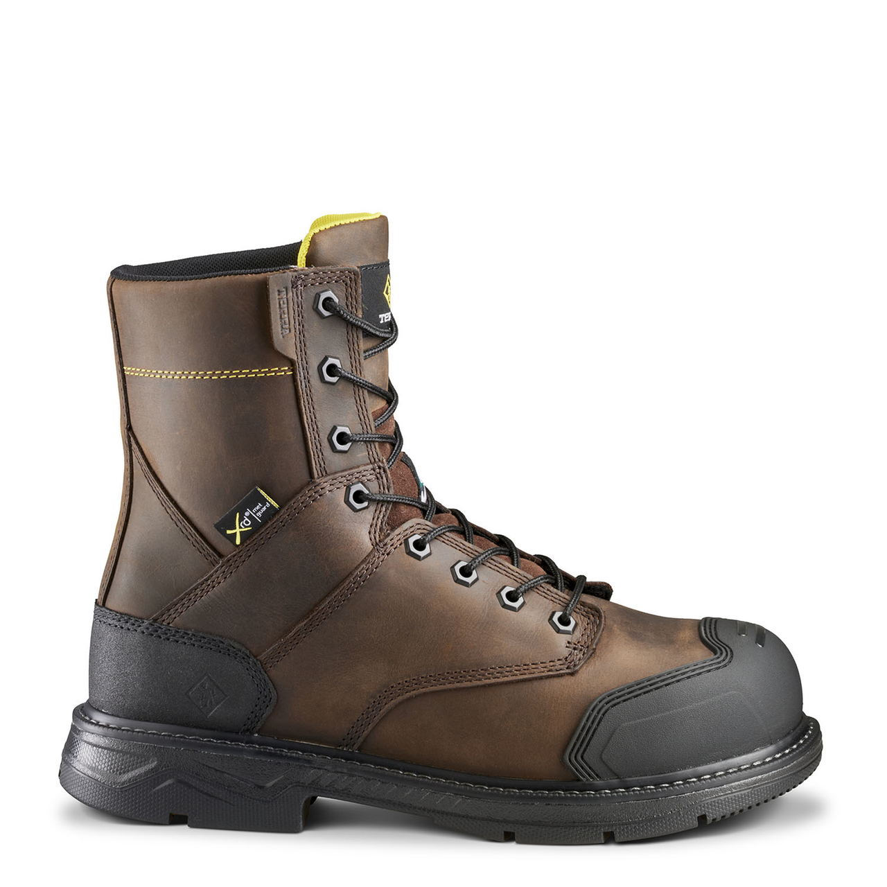 Men's Terra Dark Brown Patton 8" Work Boot with Internal Met Guard 839KDB