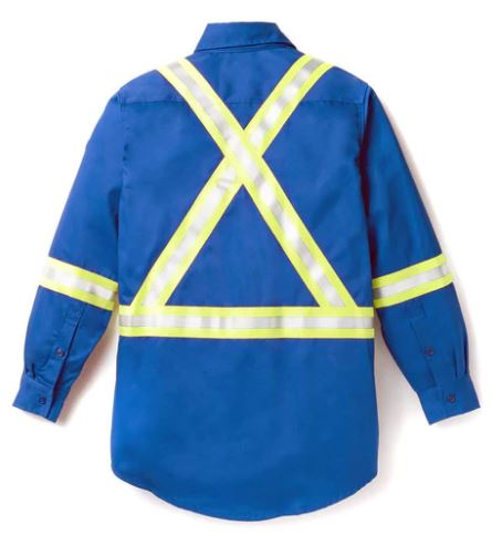Rasco Royal Blue FR Hi-Vis Uniform Shirt w/ 2'' Striping FR1403RB