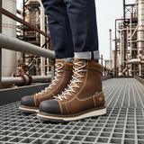 Timberland Pro Gridworks 8" Alloy Safety Toe Brown Full-Grain Leather TB0A12EZ