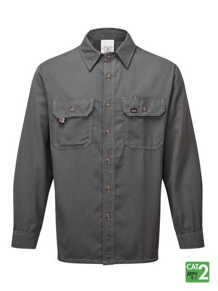 IFR Men's Gray FR Westex® DH Air 5.5 Oz Deluxe Work Shirt DHPGY650