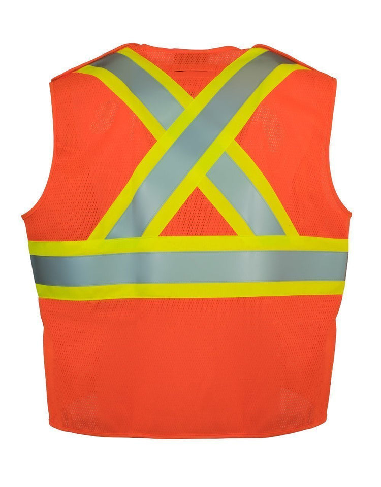 Forcefield FR 5-Point Tear-away Orange Hi Vis Safety Vest 022-TVFR5OR-