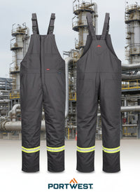 Thumbnail for Men's Bizflame 88/12 Grey Insulated FR Winter Bibs Style FR429GR