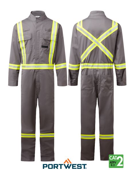 Portwest Bizflame Gray 88/12 Iona 7oz Men's FR Coverall FR511GR