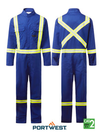 Thumbnail for Portwest Bizflame Royal Blue 88/12 Iona 7oz Men's FR Coverall FR511RB