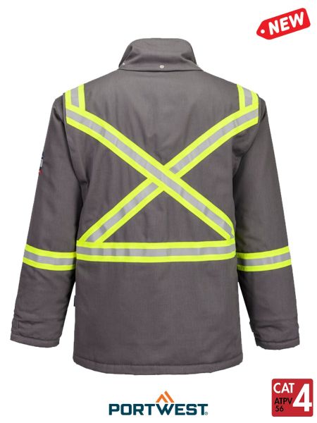 Men's Bizflame Grey 88/12 Insulated FR Winter Parka Style FR612