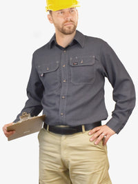 Thumbnail for IFR Men's Gray FR Westex® DH Air 5.5 Oz Deluxe Work Shirt DHPGY650