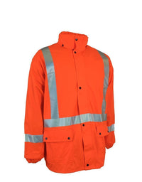 Thumbnail for Forcefield Lightweight FR Orange Hi Vis Safety Rain Jacket 023-6055