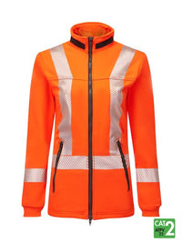 Thumbnail for IFR Women's Orange FR Segmented Striped Fleece Full Zip Jacket OSO474